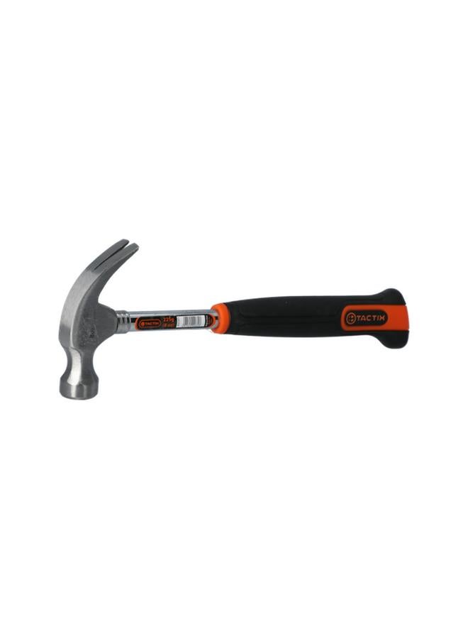 Tactix Forged Steel Tabular Claw Hammer with Non-Slip Bimaterial Handle Black and Orange - Image 3