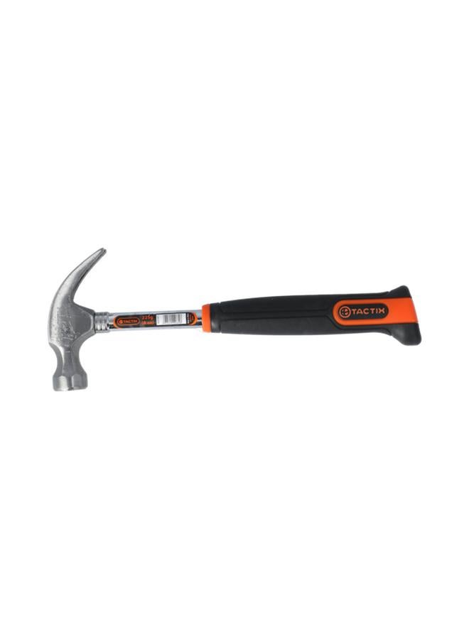 Tactix Forged Steel Tabular Claw Hammer with Non-Slip Bimaterial Handle Black and Orange - Image 1