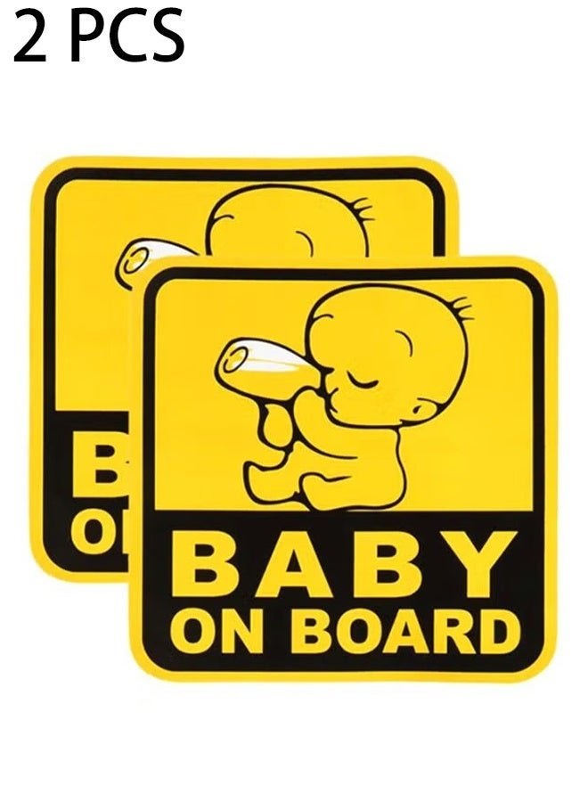 ARS 2-Piece Baby On Board Car Sticker Car Truck Window Graphic Bumper Window Decals ，Auto Decals Stickers. - Image 1