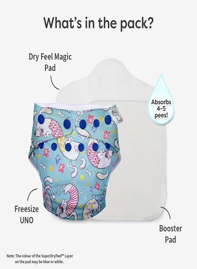 SuperBottoms Cloth Diapers for babies - Cloth Diaper Combo Pack of 2 Freesize UNO- New Version| Reusable Cloth Diapers for babies 3M to 3Y | With 2 organic cotton inserts/pads - Image 4