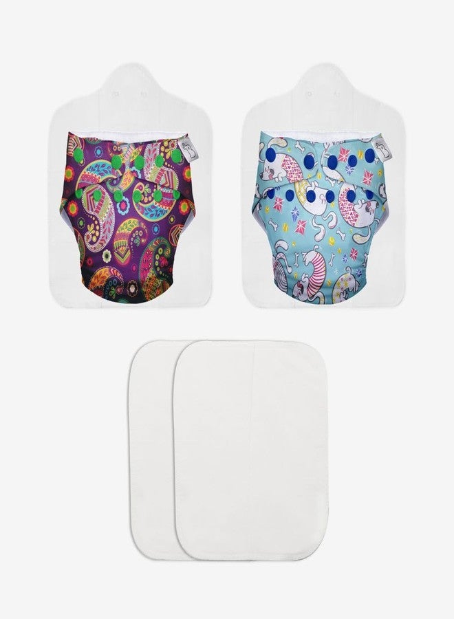 SuperBottoms Cloth Diapers for babies - Cloth Diaper Combo Pack of 2 Freesize UNO- New Version| Reusable Cloth Diapers for babies 3M to 3Y | With 2 organic cotton inserts/pads - Image 1