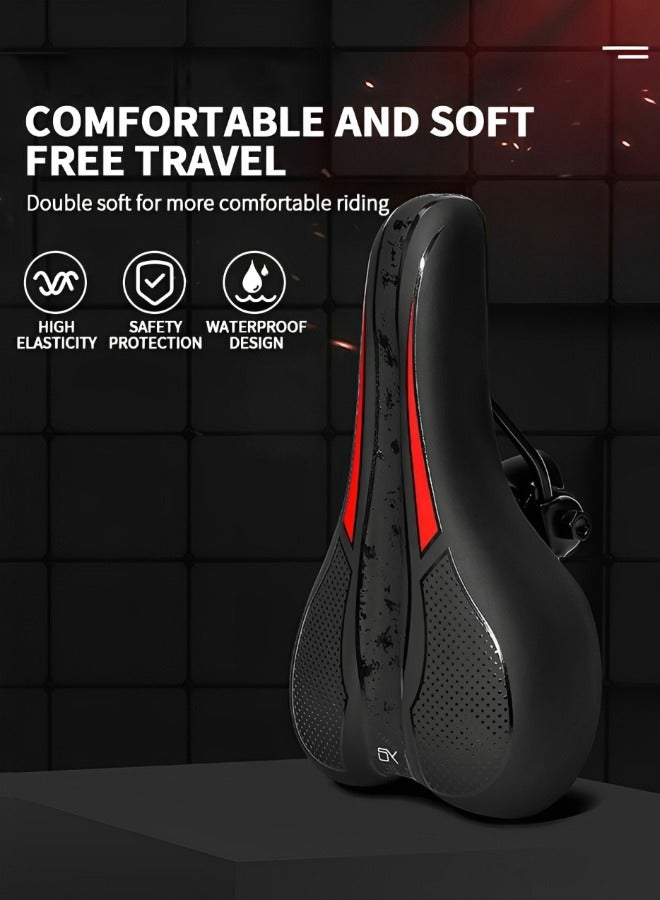 GROIC Comfortable Bike Saddle Mountain Bicycle Seat, Waterproof Breathable Slim Side Profession Road Bike Seat Outdoor Cycling Cushion Pad Soft Memory Foam Cushion - Image 2