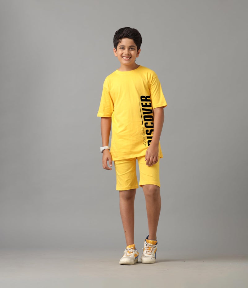 KYDA KIDS® Boys 100% Pure Combed Cotton Co-ord Clothing Set Premium Printed T-Shirt & Shorts | Relaxed Fit Summer Outfit for Kids - Image 3