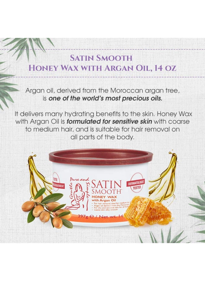 Satin Smooth Satin Smooth Honey Hair Removal Wax with Argan Oil 14oz.  - Image 2
