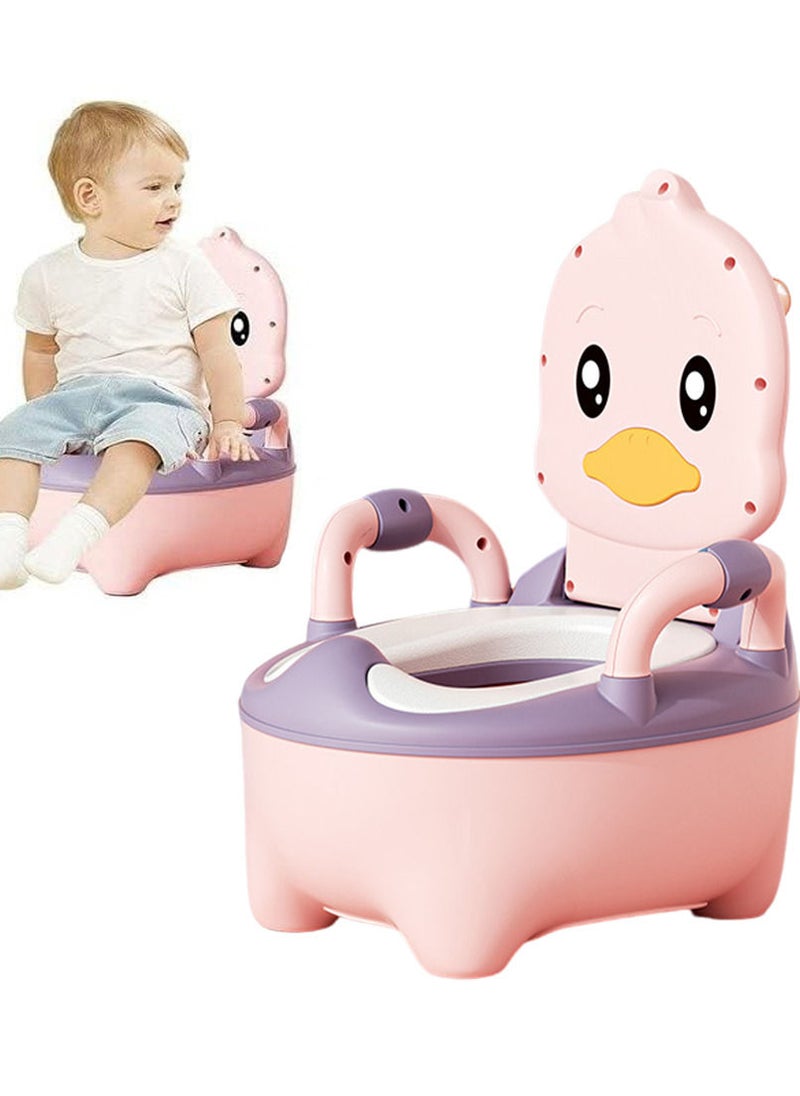 Arabest Baby Potty Training Seat, Potty Toilet Trainer with Handles, Toddler Kids Potty Chair with High Back Support  Lid Removable Potty Pot Pink  - Image 1