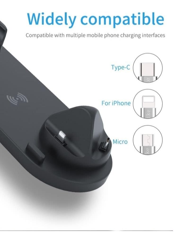 ELTRAZONE Wireless Phone Charger 6 in 1 Multi-Functional Dock (Black) - Image 4