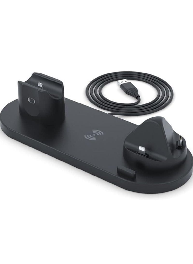 ELTRAZONE Wireless Phone Charger 6 in 1 Multi-Functional Dock (Black) - Image 5