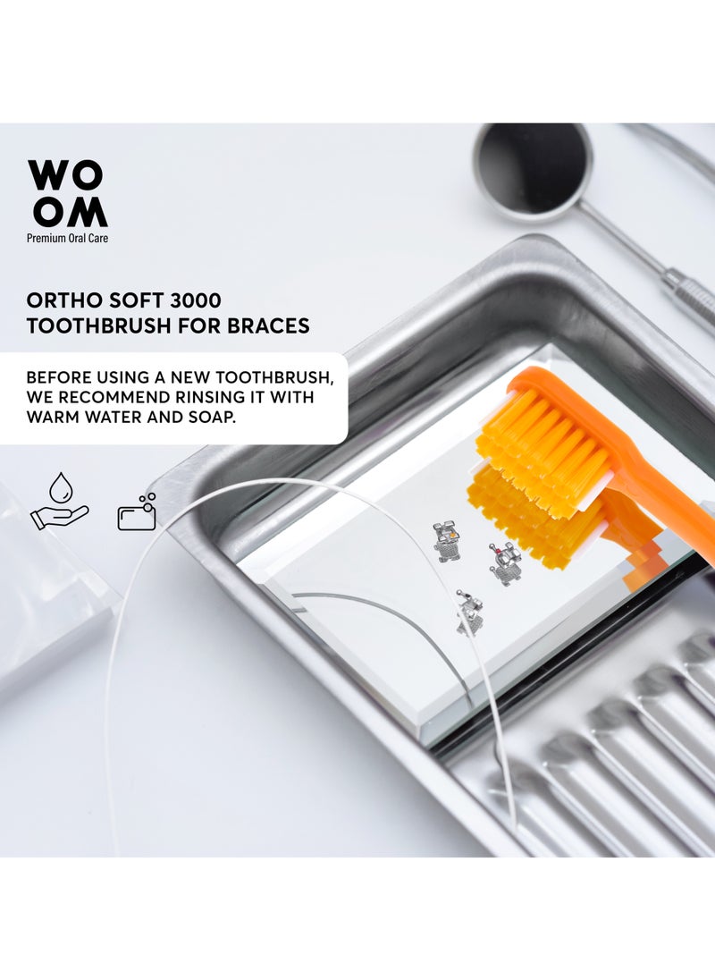 Toothbrush WOOM ORTHO Soft 3000 for Cleaning Braces, Implants, Bridges