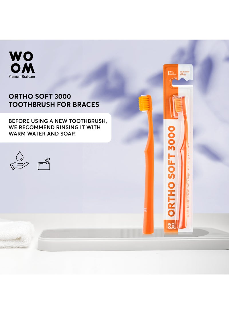 Toothbrush WOOM ORTHO Soft 3000 for Cleaning Braces, Implants, Bridges