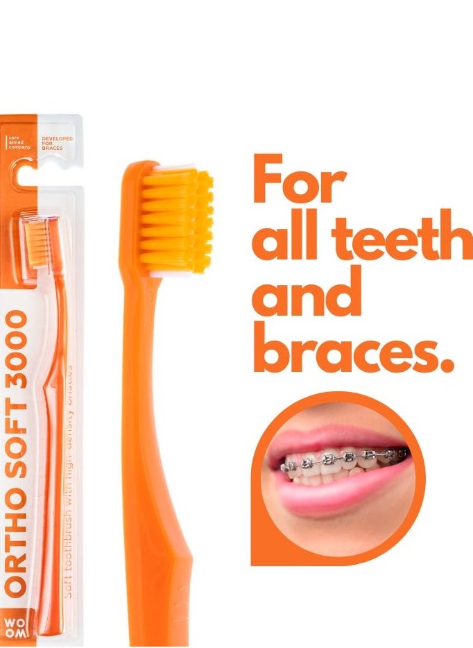Toothbrush WOOM ORTHO Soft 3000 for Cleaning Braces, Implants, Bridges