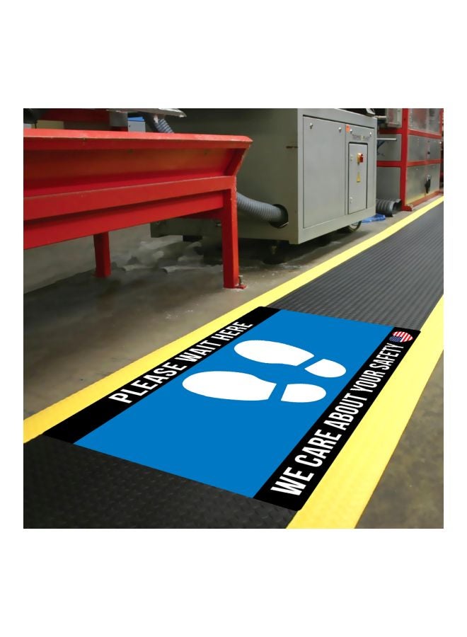 لافتة أرضية بطبعة عبارة Please Wait Here أزرق/أسود/أبيض 45.7x30.5سم - Image 4