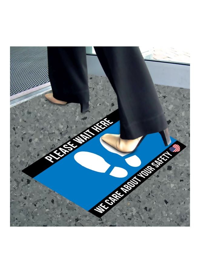 لافتة أرضية بطبعة عبارة Please Wait Here أزرق/أسود/أبيض 45.7x30.5سم - Image 5