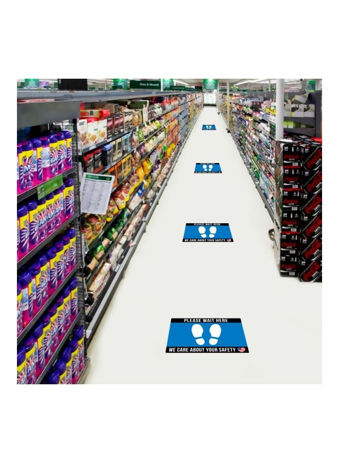 لافتة أرضية بطبعة عبارة Please Wait Here أزرق/أسود/أبيض 45.7x30.5سم - Image 3