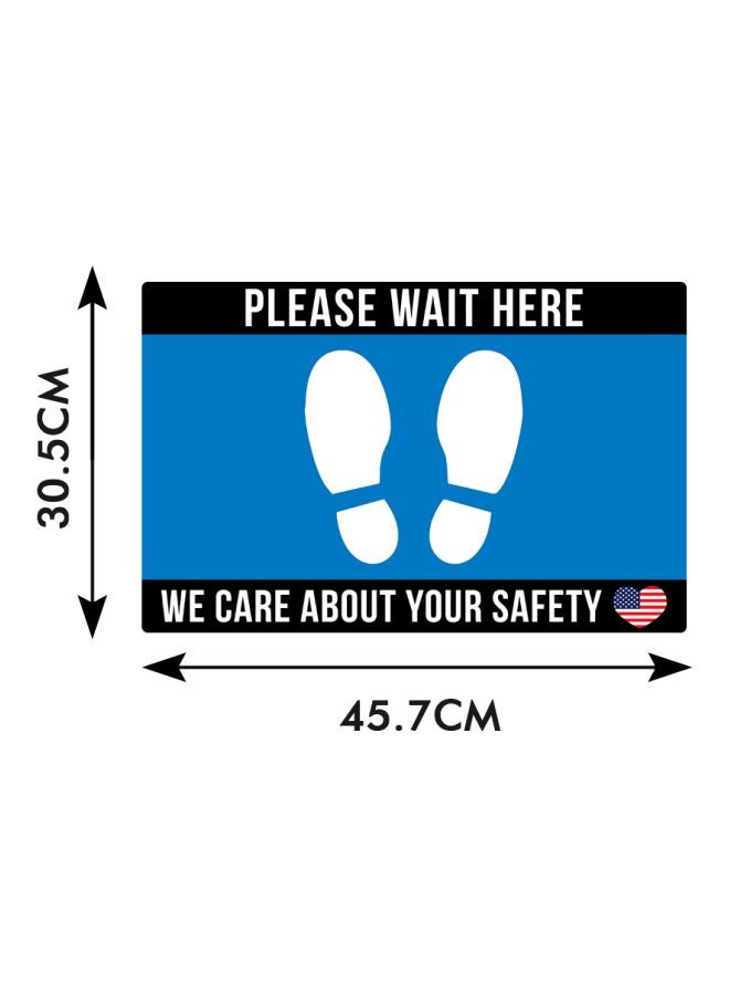 لافتة أرضية بطبعة عبارة Please Wait Here أزرق/أسود/أبيض 45.7x30.5سم - Image 2