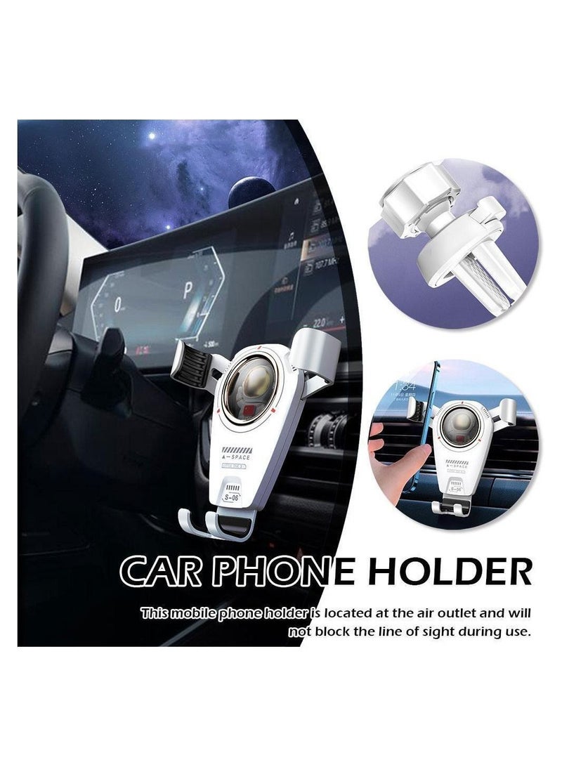 2 pieces Car Phone Holder | 360° Rotatable Smartphone Mount Stand | Auto Air Vent Stable Cell Phone Bracket, Spaceman Mobile Phone Support for Enhanced Safety during Driving - Image 3