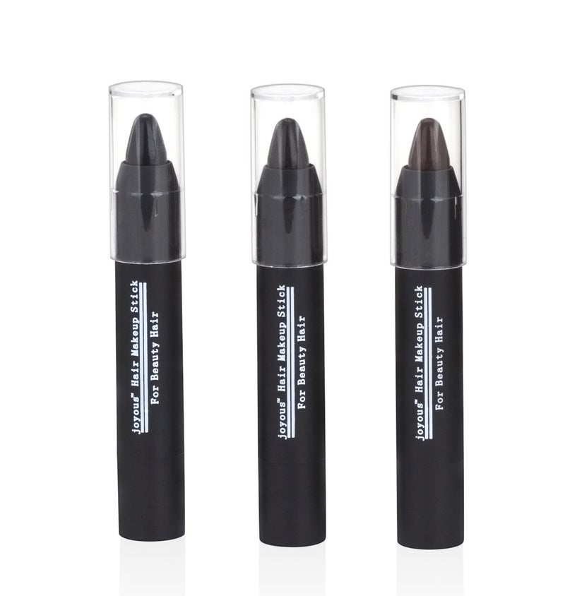 Joyous Professional Hair Chalk Pens Temporary Hair Dye, Non-toxic Hair Color, Crayon Cover White Hair Color Patch (Black-Dark Brown-Coffee), Pack of 3 - Image 2