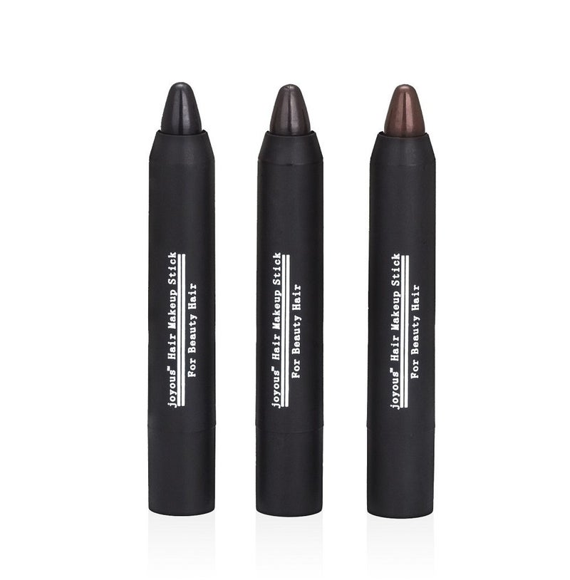 Joyous Professional Hair Chalk Pens Temporary Hair Dye, Non-toxic Hair Color, Crayon Cover White Hair Color Patch (Black-Dark Brown-Coffee), Pack of 3 - Image 1