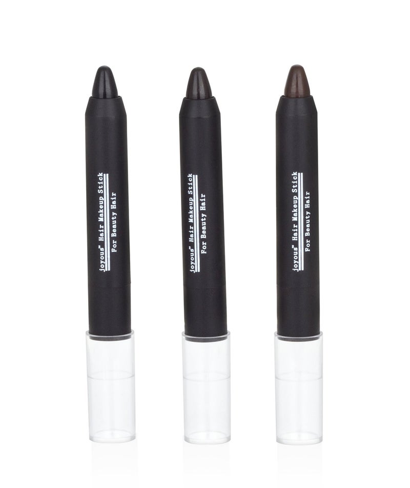 Joyous Professional Hair Chalk Pens Temporary Hair Dye, Non-toxic Hair Color, Crayon Cover White Hair Color Patch (Black-Dark Brown-Coffee), Pack of 3 - Image 4