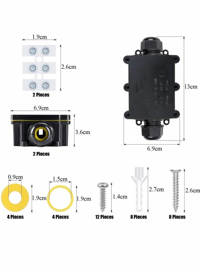 Y&D - 2pcs Waterproof IP68 External Junction Box Outdoor Wire Connectors 2 Way Plug Line M20 Coaxial Cable Connector Range 4 to 15mm - Image 1