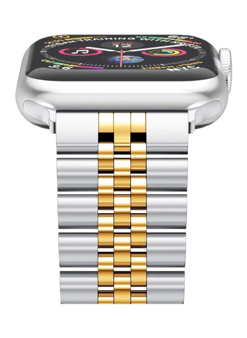 Compatible with Apple Watch Band 44mm 42mm 40mm 38mm Stainless Steel Heavy Band with Butterfly Folding Clasp Link Bracelet for Watch Series 6/SE Series 5/4/3/2/1 - Image 3