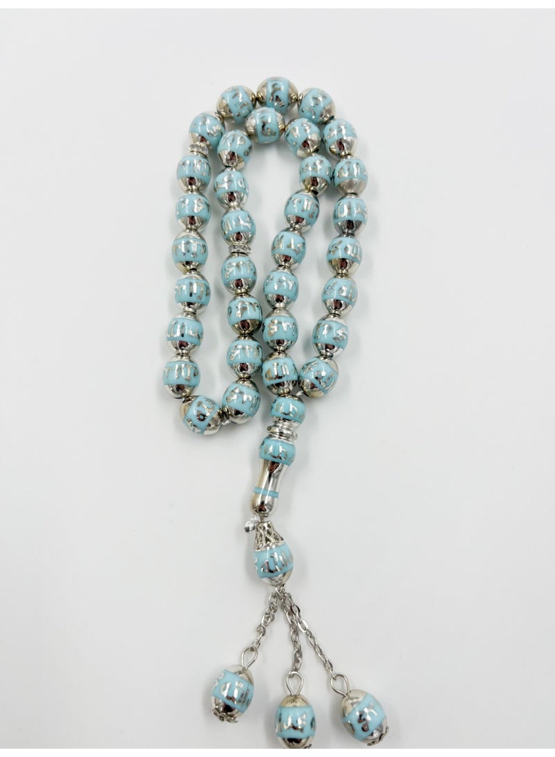 NIBEMINENT 33 Muslim Prayer Beads Sky Blue/12mm
