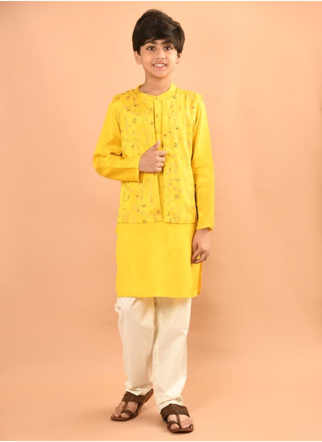 LILPICKS - Printed Kurta Pajama Set with Nehru Jacket - Image 1