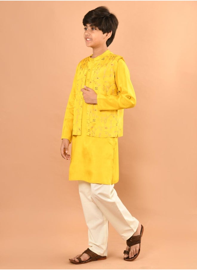 LILPICKS - Printed Kurta Pajama Set with Nehru Jacket - Image 1