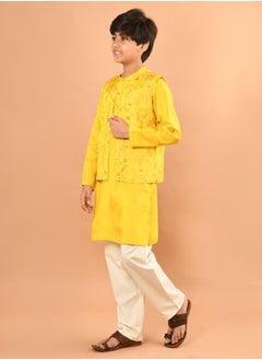 LILPICKS Printed Kurta Pajama Set with Nehru Jacket  - Image 5