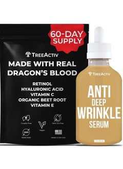 TreeActiv Anti Deep Wrinkle Serum, Vitamin C Serum for Face with Hyaluronic Acid, Retinol Serum for Face for Skin Elasticity, Fine Lines, and Dark Spots, Wrinkle Serum, 60-Day Supply  - Image 1