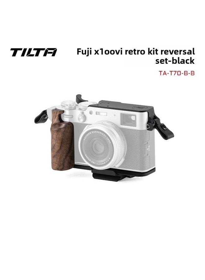 Iron Head TILTA Rabbit Cage Is Suitable For FUJIFILM Fuji X100 VI Camera Photography Protection Frame Extension-Light Source Color:[reversal Set-walnut L-shaped Handle] Black  - Image 1