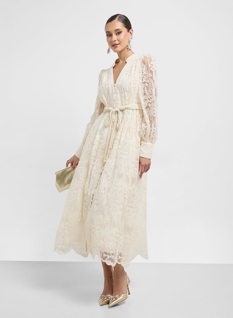 خزانة فستان ميدي دانتيل - Image 4