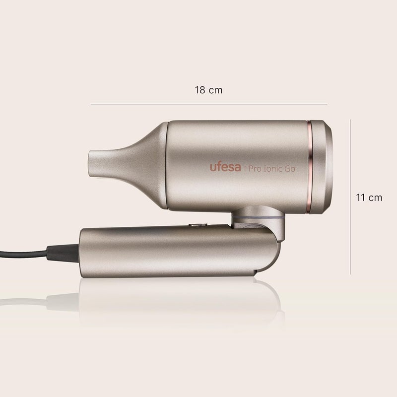 Ufesa Pro Ionic Go Professional Hair Dryer with Digital Motor, 105,000 RPM, Dual Heat Protect Technology, Ultra Quiet, Ion Generator and Magnetic Nozzle, 3 Speeds and 3 Temperatures - Image 2