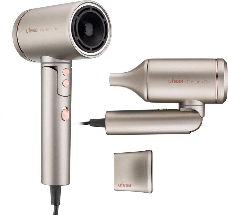 Ufesa Pro Ionic Go Professional Hair Dryer with Digital Motor, 105,000 RPM, Dual Heat Protect Technology, Ultra Quiet, Ion Generator and Magnetic Nozzle, 3 Speeds and 3 Temperatures - Image 1