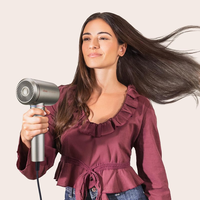Ufesa Pro Ionic Go Professional Hair Dryer with Digital Motor, 105,000 RPM, Dual Heat Protect Technology, Ultra Quiet, Ion Generator and Magnetic Nozzle, 3 Speeds and 3 Temperatures - Image 3