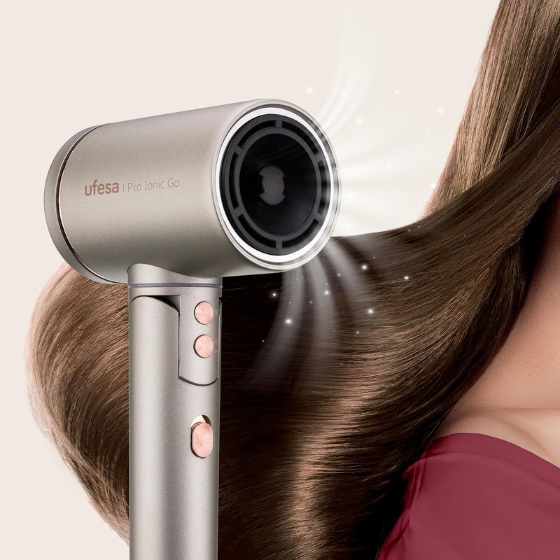 Ufesa Pro Ionic Go Professional Hair Dryer with Digital Motor, 105,000 RPM, Dual Heat Protect Technology, Ultra Quiet, Ion Generator and Magnetic Nozzle, 3 Speeds and 3 Temperatures - Image 5