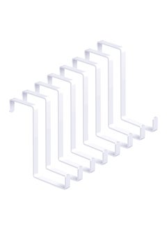 SYOSI 8 Pack Over Door Hooks, Metal Over The Door Hook Z-Shaped Wreath Hanger Hangers White Coat Towel Hooks Fit 4cm and 5cm Door Widths (Hold Up 15kg)  - Image 1