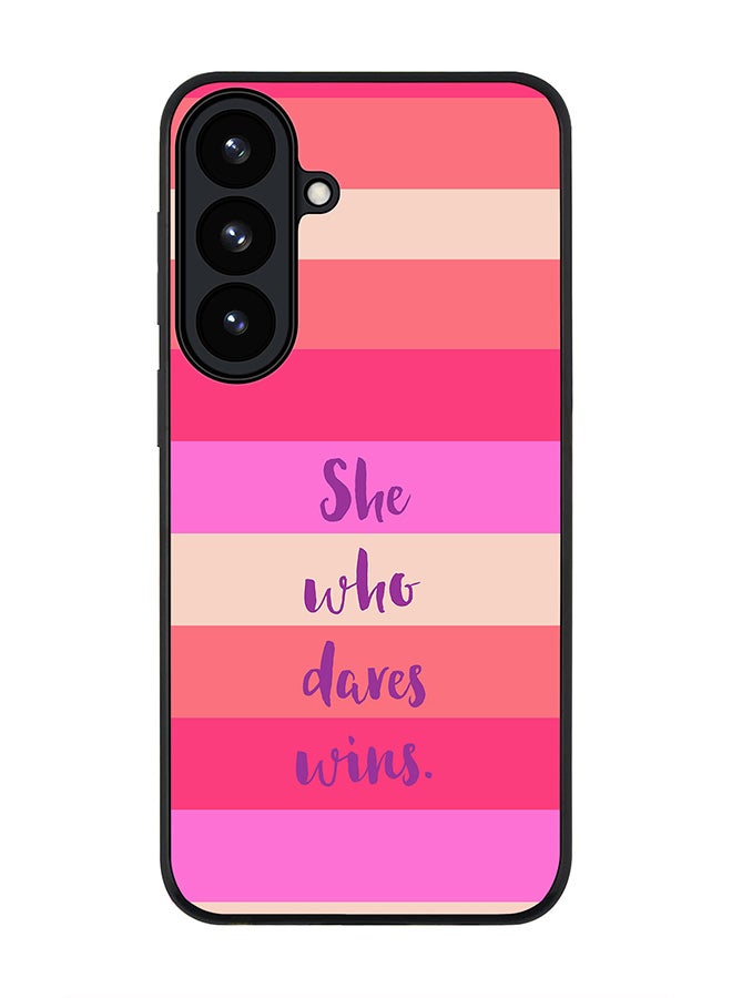 Stylizedd For Samsung Galaxy S26 Case,Slim fit Camera Protection, Shockproof Thin Phone cover  - She who dares wins - Image 1