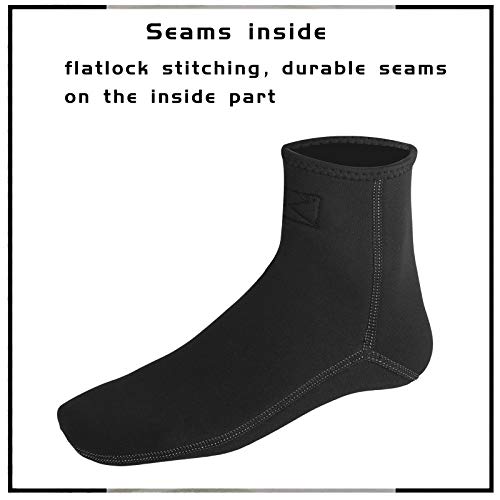 OMGear Water Socks Neoprene Socks Beach Booties Shoes 3mm Glued Blind Stitched Anti-Slip Wetsuit Boots Fin Swim Socks (3mm Low Cut/Grey, S(Men 6-7,Women 6-8)) - Image 4