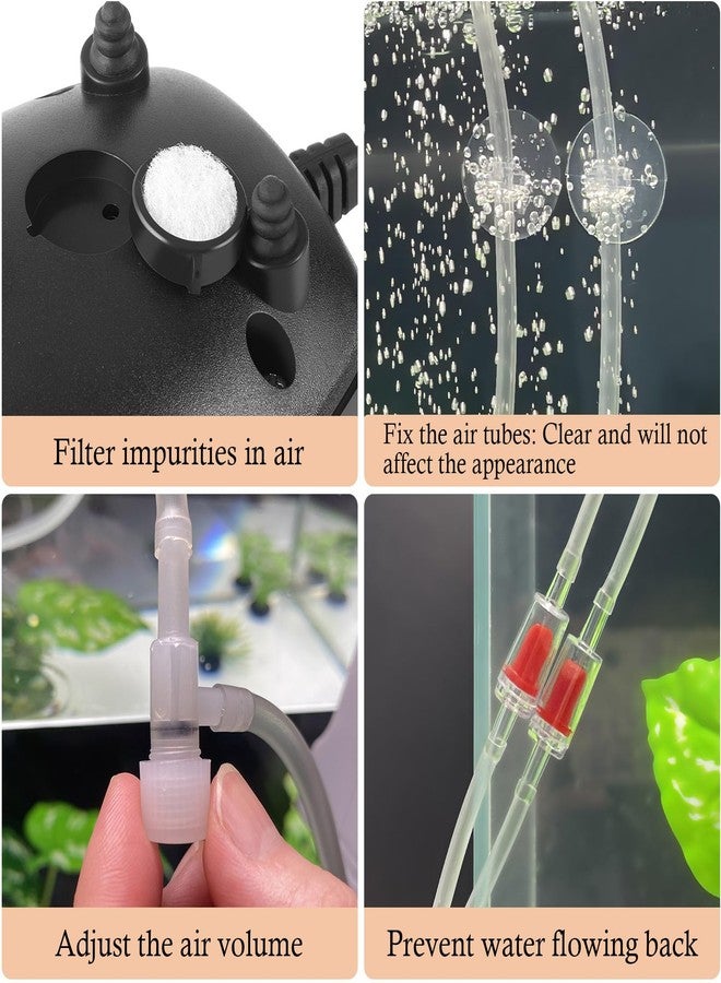 HITOP Aquarium Air Pump Accessories Kit: Standard 3/16" Air Tubing, Check Valves, Air Stones, Suction Cups, Regulating Valves, Connector, Suitable for Common Fish Tank Air Pumps - Image 4