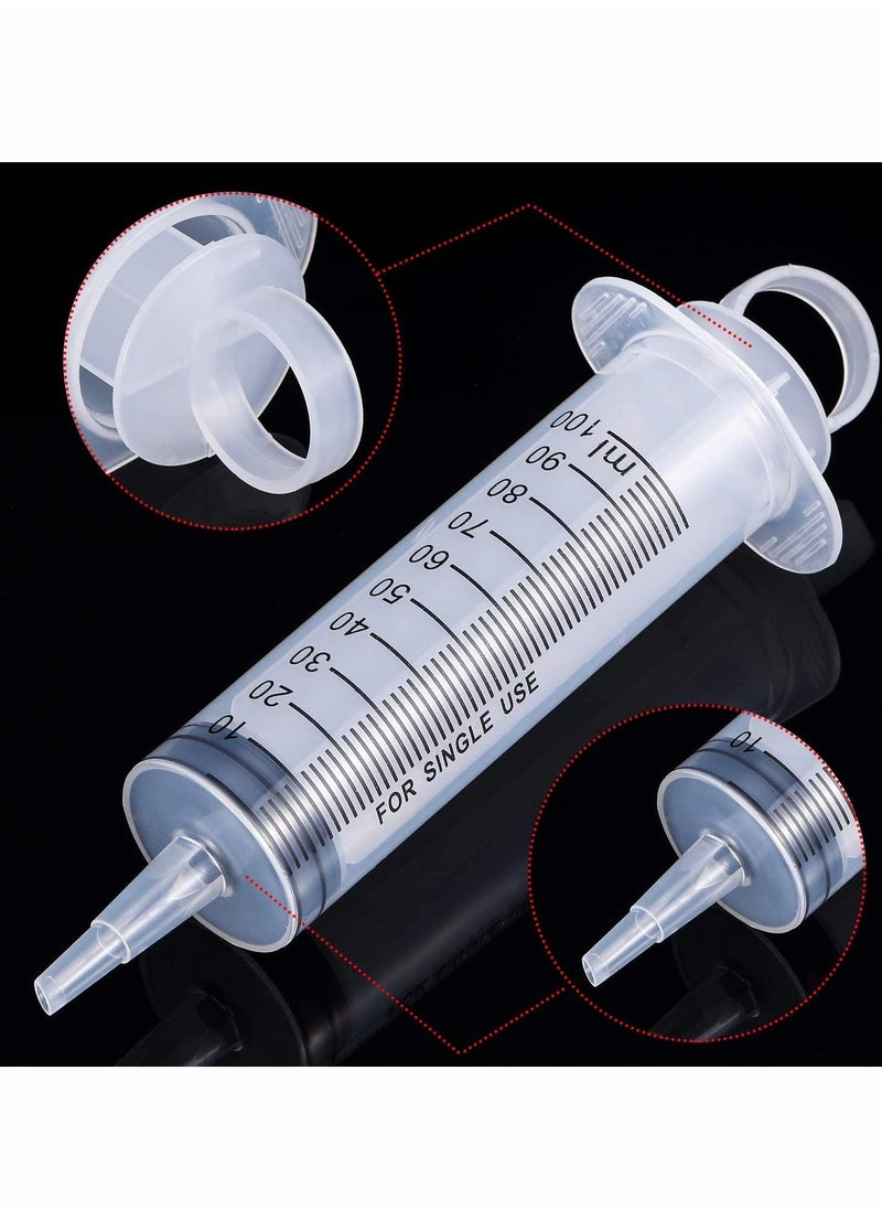 4 Pack 100 ml Large Plastic Syringe - Versatile Measuring Tools for Scientific Labs, Dispensing, and More