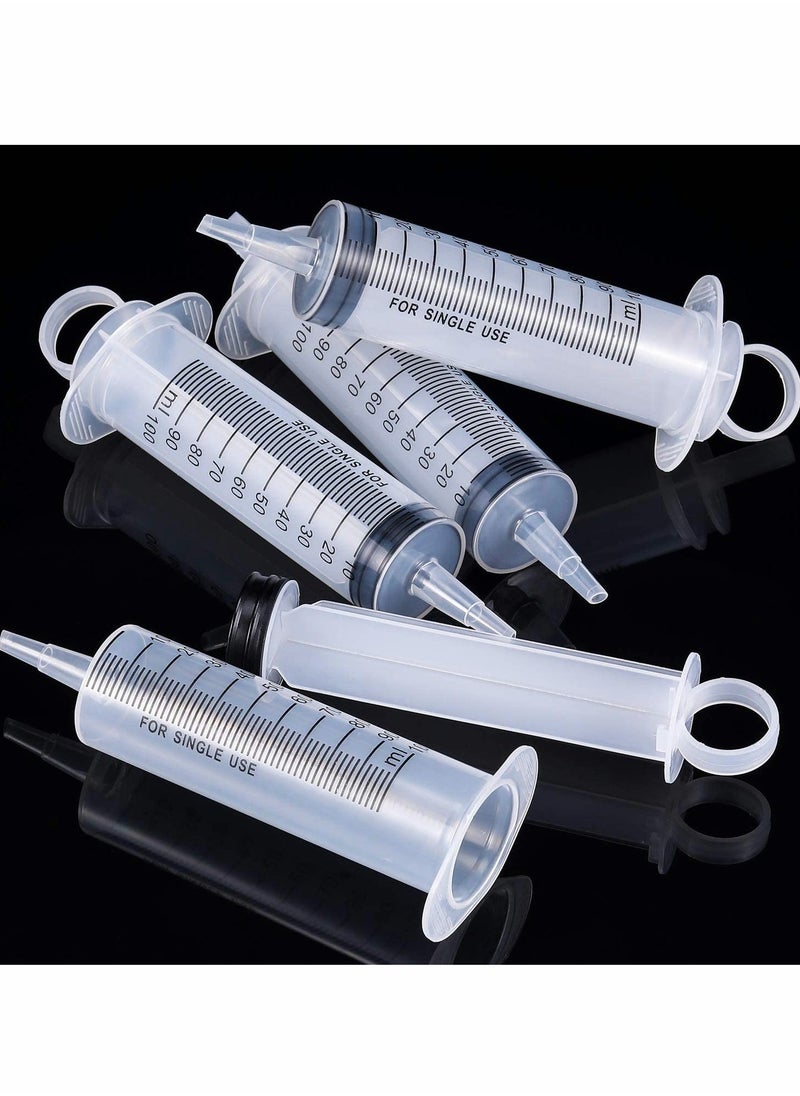 4 Pack 100 ml Large Plastic Syringe - Versatile Measuring Tools for Scientific Labs, Dispensing, and More
