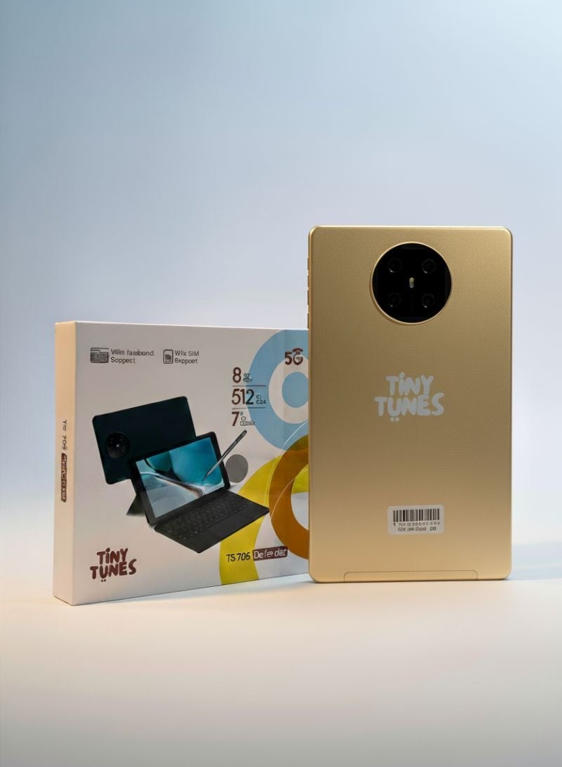 تيني تونز تابلت الأطفال TS705 – شاشة 7 بوصات، كيبورد وقلم مرفقين، واي فاي ويدعم الشريحة - Image 1