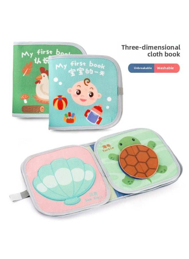 Manufacturers Supply Baby Early Education Cloth Book Tear Baby Three-dimensional Mute Cloth Book Hook And Loop Two-in-one Toy-Color:667-2 Scene Hands-on Big Cloth Book (animal 118g)-Specifications:Support Tagging  - Image 5