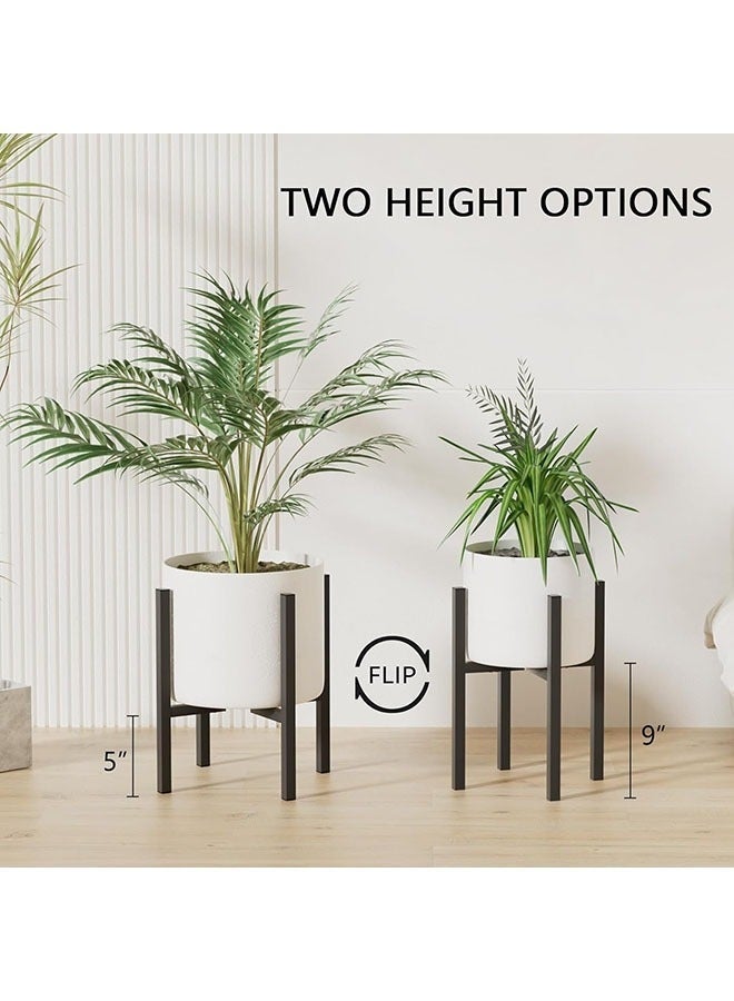 Arabest Adjustable Metal Plant Stand Indoor Outdoor - Fits 8 to 12 Inches Pots - Mid Century Modern Planter Stand Single Floor Flower Pot Holder Home Decor for Gardening Gifts - Image 5