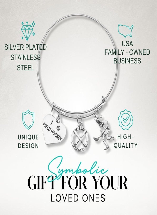 Infinity Collection Field Hockey Bracelet, Field Hockey Jewelry, Field Hockey Gifts, Field Hockey Charm Bangle Bracelet, Gift for Field Hockey Players - Image 5