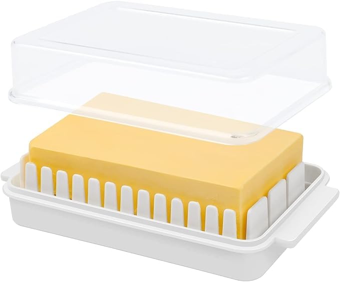 BHISRA BHISRA Butter Dish Keeper for Easy Cutting and Storage BPA Free Butter Box Cheese Keeper for Refrigerate Cheese Butter Slicer Butter Cutter Container Box-1Pcs  - Image 2