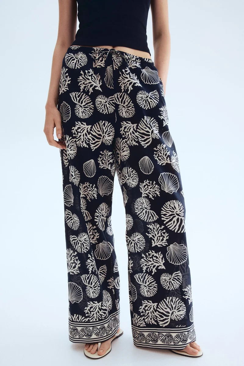 اتش اند ام بنطلون قطني برباط