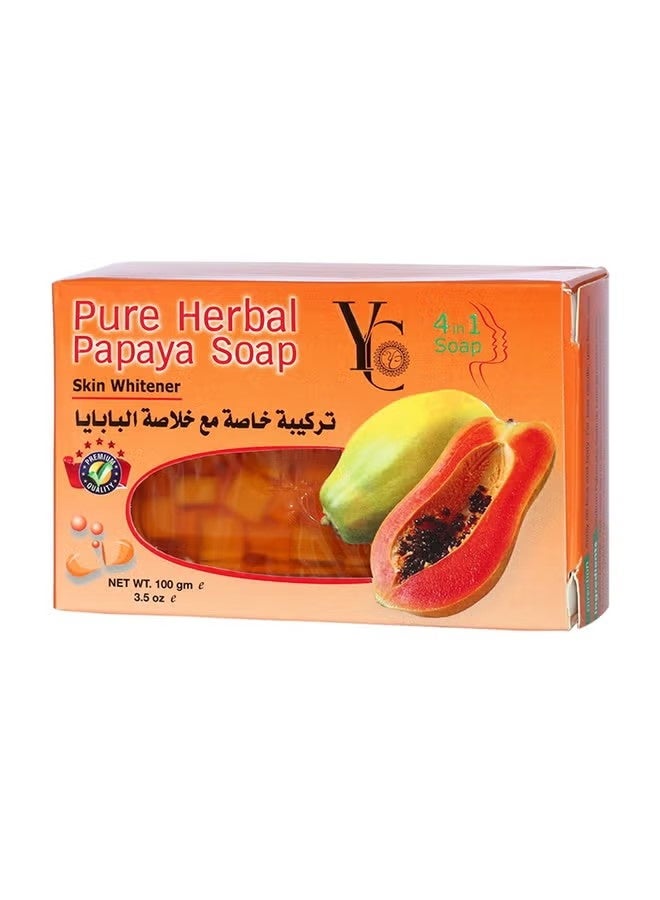 YC 4 in 1 Pure Herbal Papaya Soap, 100 g - Image 1