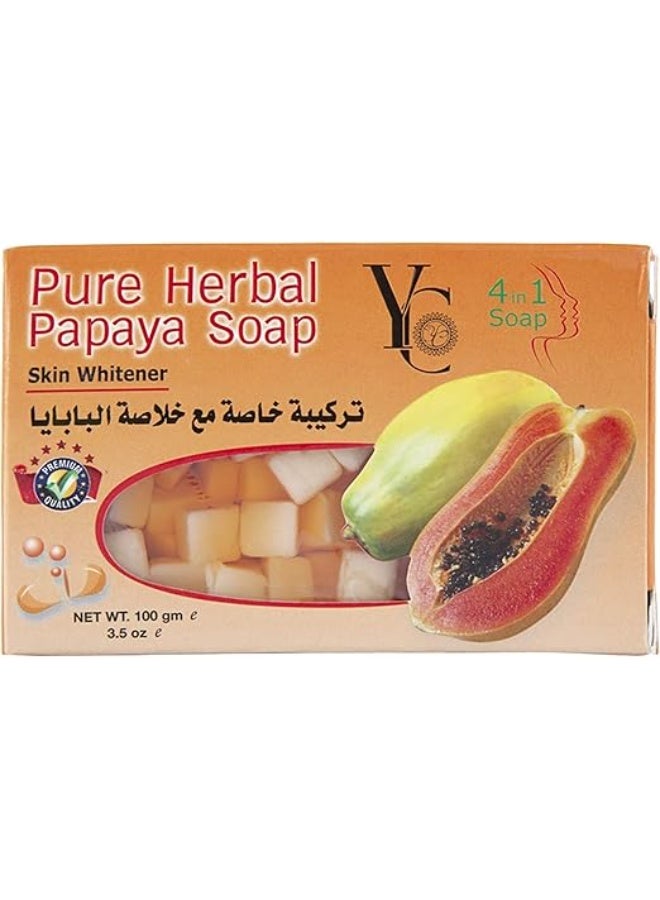 YC 4 in 1 Pure Herbal Papaya Soap, 100 g - Image 3
