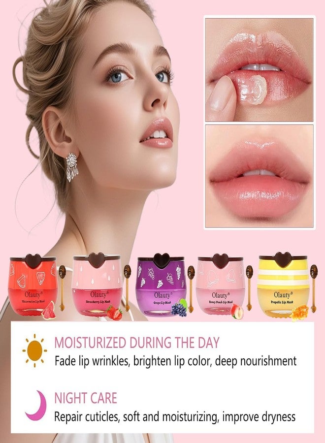 Phanund 9 PCS Bee Lip Balm Lip Mask Honey Pot, Honey Strawberry Moisturizing Lip Balm Bulk with Stick, Lip Sleeping Mask Propolis Hydrating Prevent Dry & Cracked Lips, Gifts for Women, Mothers Day Gifts - Image 3